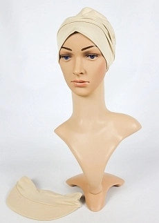 Turban s odnímatelným kšiltem - béžový.jpg